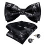 Man Pre-tied Bowtie Classic Wedding Bow Tie for Men Cufflinks Set for Party Striped Knot Butterfly Gift Man's Accessories