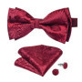 Man Pre-tied Bowtie Classic Wedding Bow Tie for Men Cufflinks Set for Party Striped Knot Butterfly Gift Man's Accessories