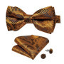 Man Pre-tied Bowtie Classic Wedding Bow Tie for Men Cufflinks Set for Party Striped Knot Butterfly Gift Man's Accessories