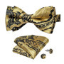 Man Pre-tied Bowtie Classic Wedding Bow Tie for Men Cufflinks Set for Party Striped Knot Butterfly Gift Man's Accessories