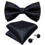 Man Pre-tied Bowtie Classic Wedding Bow Tie for Men Cufflinks Set for Party Striped Knot Butterfly Gift Man's Accessories