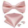 Man Pre-tied Bowtie Classic Wedding Bow Tie for Men Cufflinks Set for Party Striped Knot Butterfly Gift Man's Accessories