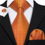 Barry.Wang Jacquard Check Silk Mens Tie Pocket Sqaure Cufflinks Set Lattice Plaid Necktie For Male Wedding Business Party Gift