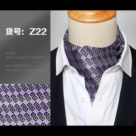 Men Vintage Polka Dot Wedding Formal Cravat Ascot Scrunch Self British style Gentleman Polyester Silk Paisley Neck Tie Luxury