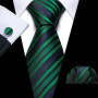 Dark Green Paisley Floral Jacquard tie Office tie for Men's Pocket Square Cufflinks Set Necktie Casual Wedding Gift