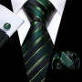 Dark Green Paisley Floral Jacquard tie Office tie for Men's Pocket Square Cufflinks Set Necktie Casual Wedding Gift