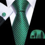 Dark Green Paisley Floral Jacquard tie Office tie for Men's Pocket Square Cufflinks Set Necktie Casual Wedding Gift