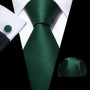 Dark Green Paisley Floral Jacquard tie Office tie for Men's Pocket Square Cufflinks Set Necktie Casual Wedding Gift