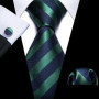 Dark Green Paisley Floral Jacquard tie Office tie for Men's Pocket Square Cufflinks Set Necktie Casual Wedding Gift