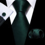 Dark Green Paisley Floral Jacquard tie Office tie for Men's Pocket Square Cufflinks Set Necktie Casual Wedding Gift