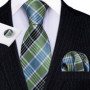 Dark Green Paisley Floral Jacquard tie Office tie for Men's Pocket Square Cufflinks Set Necktie Casual Wedding Gift