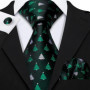 Dark Green Paisley Floral Jacquard tie Office tie for Men's Pocket Square Cufflinks Set Necktie Casual Wedding Gift