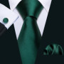 Dark Green Paisley Floral Jacquard tie Office tie for Men's Pocket Square Cufflinks Set Necktie Casual Wedding Gift