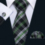 Dark Green Paisley Floral Jacquard tie Office tie for Men's Pocket Square Cufflinks Set Necktie Casual Wedding Gift