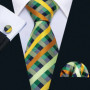 Dark Green Paisley Floral Jacquard tie Office tie for Men's Pocket Square Cufflinks Set Necktie Casual Wedding Gift