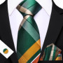 Dark Green Paisley Floral Jacquard tie Office tie for Men's Pocket Square Cufflinks Set Necktie Casual Wedding Gift