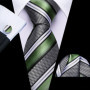Dark Green Paisley Floral Jacquard tie Office tie for Men's Pocket Square Cufflinks Set Necktie Casual Wedding Gift