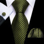 Dark Green Paisley Floral Jacquard tie Office tie for Men's Pocket Square Cufflinks Set Necktie Casual Wedding Gift