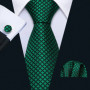 Dark Green Paisley Floral Jacquard tie Office tie for Men's Pocket Square Cufflinks Set Necktie Casual Wedding Gift