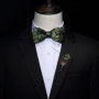 JEMYGINS Original Green Birds Feather Bow Tie Natural Hand Made Bowtie Brooch Gift Box Set For Men Business Party Wedding