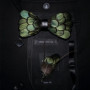 JEMYGINS Original Green Birds Feather Bow Tie Natural Hand Made Bowtie Brooch Gift Box Set For Men Business Party Wedding