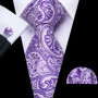 New Fashion Light Purple Ties For Men Wedding NeckTies Hanky Cufflinks Set Groom Business Lilac Lavender Gift