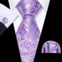 New Fashion Light Purple Ties For Men Wedding NeckTies Hanky Cufflinks Set Groom Business Lilac Lavender Gift
