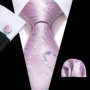 New Fashion Light Purple Ties For Men Wedding NeckTies Hanky Cufflinks Set Groom Business Lilac Lavender Gift