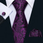 New Fashion Light Purple Ties For Men Wedding NeckTies Hanky Cufflinks Set Groom Business Lilac Lavender Gift