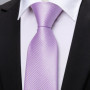 New Fashion Light Purple Ties For Men Wedding NeckTies Hanky Cufflinks Set Groom Business Lilac Lavender Gift