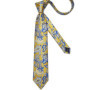 DiBanGu Mens Necktie Gold Yellow Blue Paisley Silk Wedding Tie For Men Tie Hanky Cufflink Set Business Party Dropshipping