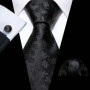 Flower Silk Men Tie Handkerchief Cufflinks Set Plum Blossom Rose Spiraea Necktie for Male Wedding Party Business Gift Barry.Wang
