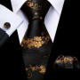 Flower Silk Men Tie Handkerchief Cufflinks Set Plum Blossom Rose Spiraea Necktie for Male Wedding Party Business Gift Barry.Wang
