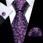 Flower Silk Men Tie Handkerchief Cufflinks Set Plum Blossom Rose Spiraea Necktie for Male Wedding Party Business Gift Barry.Wang