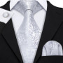 Flower Silk Men Tie Handkerchief Cufflinks Set Plum Blossom Rose Spiraea Necktie for Male Wedding Party Business Gift Barry.Wang