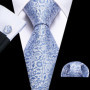 Flower Silk Men Tie Handkerchief Cufflinks Set Plum Blossom Rose Spiraea Necktie for Male Wedding Party Business Gift Barry.Wang