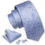 Flower Silk Men Tie Handkerchief Cufflinks Set Plum Blossom Rose Spiraea Necktie for Male Wedding Party Business Gift Barry.Wang