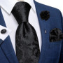 2023 New Classic Yellow Striped Plaid Silk Ties For Men Handkerchief Cufflinks Brooch Pin Wedding Accessories Men Gift Dropship