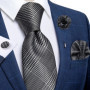 2023 New Classic Yellow Striped Plaid Silk Ties For Men Handkerchief Cufflinks Brooch Pin Wedding Accessories Men Gift Dropship