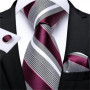 Fashion Men Tie Green Gold Striped Silk Wedding Tie For Men Hanky Cufflink Gift Tie Set DiBanGu Novelty Design Business MJ-7301