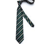 Fashion Men Tie Green Gold Striped Silk Wedding Tie For Men Hanky Cufflink Gift Tie Set DiBanGu Novelty Design Business MJ-7301