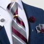 Designer Mens Necktie Orange Solid Tie Handkerchief Cufflinks Gift Set Men Wedding Party Accessories Gravata Brooch Pin DiBanGu