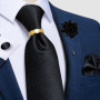 Designer Mens Necktie Orange Solid Tie Handkerchief Cufflinks Gift Set Men Wedding Party Accessories Gravata Brooch Pin DiBanGu