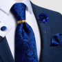 Designer Mens Necktie Orange Solid Tie Handkerchief Cufflinks Gift Set Men Wedding Party Accessories Gravata Brooch Pin DiBanGu