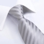 DiBanGu Mens Ties Silver Striped Silk Wedding Tie For Men Hanky Cufflinks Tie Set Fashion Designer Bussiness Party Dropshipping