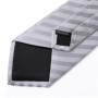 DiBanGu Mens Ties Silver Striped Silk Wedding Tie For Men Hanky Cufflinks Tie Set Fashion Designer Bussiness Party Dropshipping