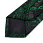 Green Ties for Men 8cm Striped Paisley Floral Wedding Party Formal Silk Polyester Necktie Handkerchief Cufflinks Gift Dropship