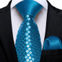 Cambridge Blue Ties for Men Striped Paisley Floral Wedding Party Formal Necktie Handkerchief Cufflinks Gift Dropship