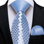Cambridge Blue Ties for Men Striped Paisley Floral Wedding Party Formal Necktie Handkerchief Cufflinks Gift Dropship