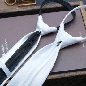 Pure white tie for men Father's Day DIY graffiti painting handmade style no zipper needed 5CM7CM8CM decoration trend